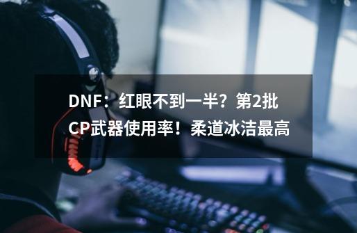 DNF：红眼不到一半？第2批CP武器使用率！柔道+冰洁最高-第1张-游戏相关-泓泰