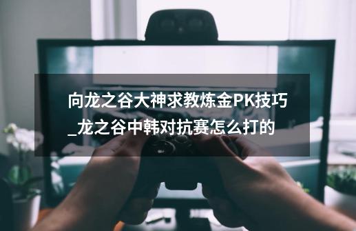 向龙之谷大神求教炼金PK技巧_龙之谷中韩对抗赛怎么打的-第1张-游戏相关-泓泰