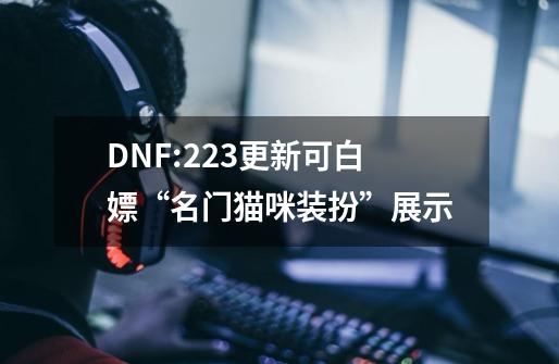 DNF:223更新可白嫖“名门猫咪装扮”展示-第1张-游戏相关-泓泰