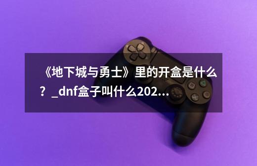 《地下城与勇士》里的开盒是什么？_dnf盒子叫什么2021-第1张-游戏相关-泓泰