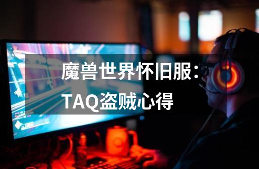 魔兽世界怀旧服：TAQ盗贼心得-第1张-游戏相关-泓泰