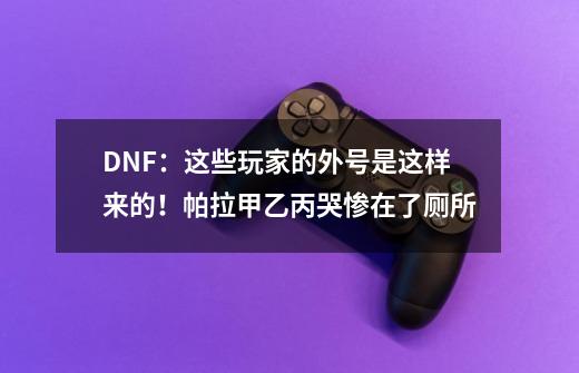 DNF：这些玩家的外号是这样来的！帕拉甲乙丙哭惨在了厕所-第1张-游戏相关-泓泰