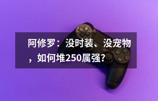 阿修罗：没时装、没宠物，如何堆250属强？-第1张-游戏相关-泓泰